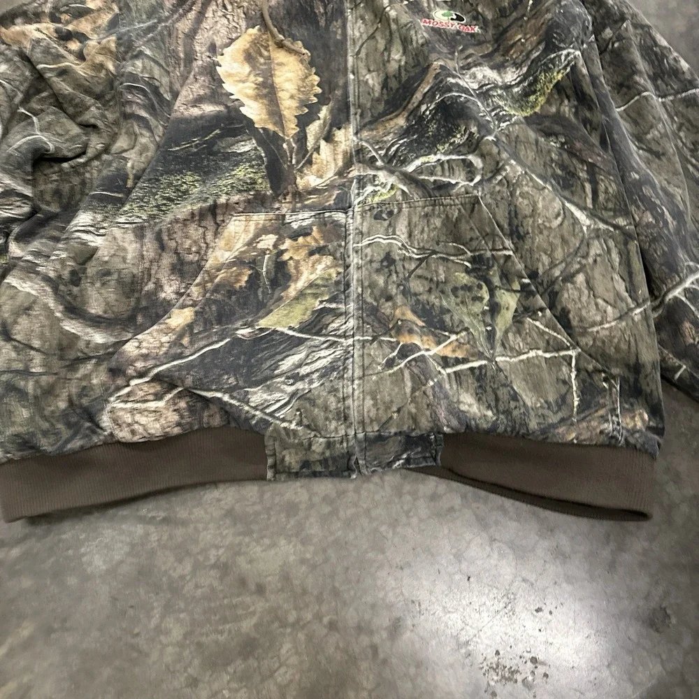 MOSSY OAK Hooded Insulated Camo Hunting Jacket Men's XL Full Zip Quilted 2276